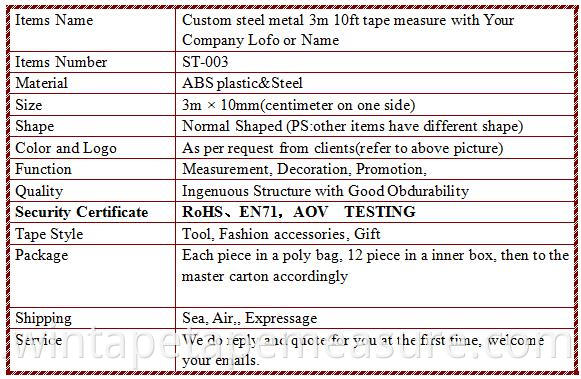 3 m 5 m 7,5 m 10 m ABS-transparentes Gehäuse flexibles Stahl-Maßband-Werkzeug kleines Maßband